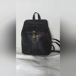 - Black soft leather Coach backpack
